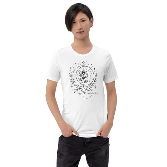 Daniel 12:3 Unisex White Christian T-Shirt Those Who Shine Faith Design - WPiF