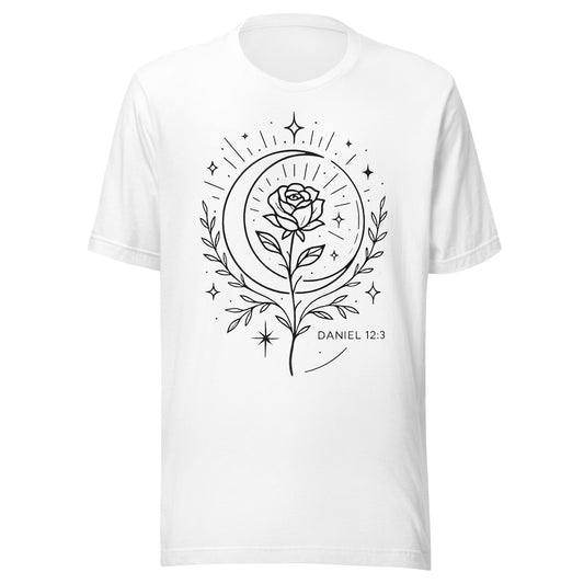 Daniel 12:3 Unisex White Christian T-Shirt Those Who Shine Faith Design - WPiF