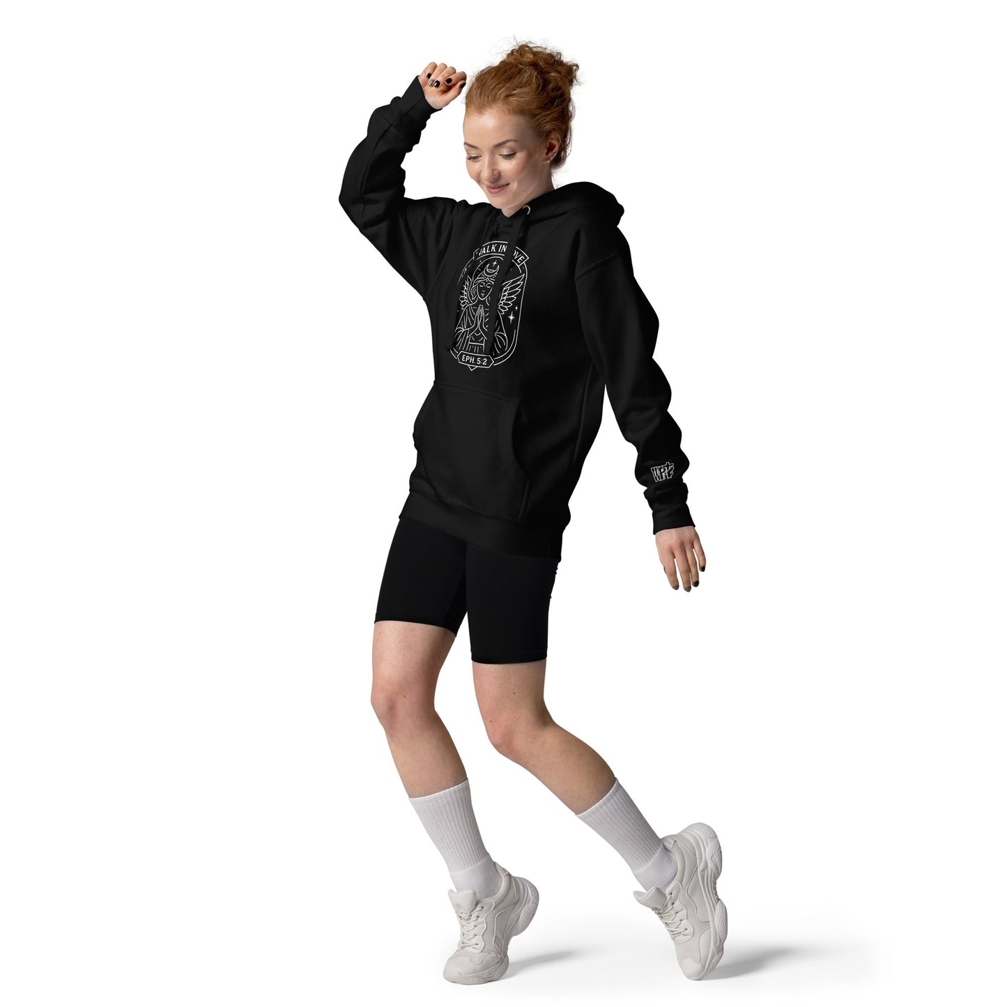 Ephesians 5:2 Unisex White Christian Hoodie Walk in Love Verse Design - WPiF