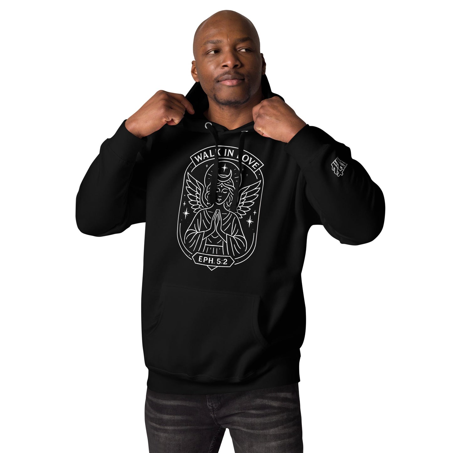 Ephesians 5:2 Unisex White Christian Hoodie Walk in Love Verse Design - WPiF
