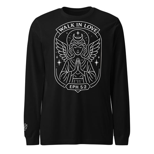 Ephesians 5:2 Unisex White Christian Long Sleeve Walk in Love Apparel - WPiF