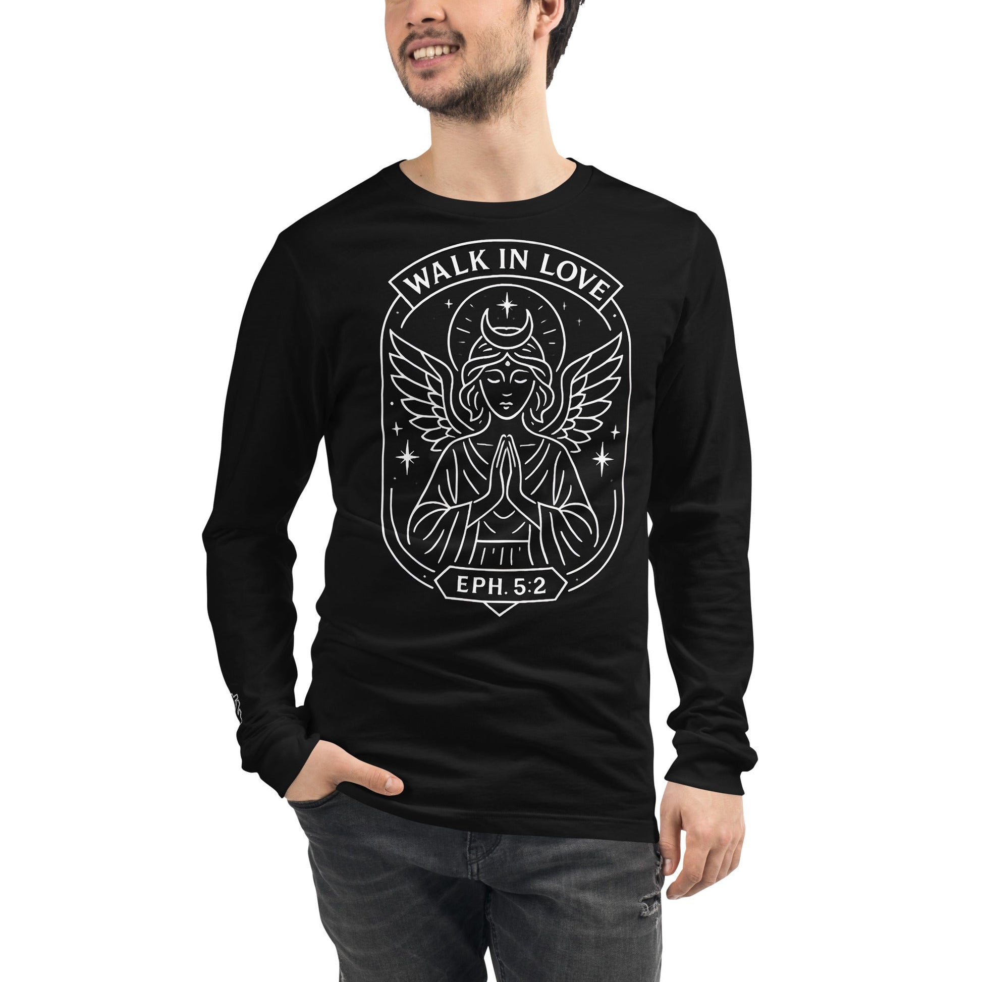 Ephesians 5:2 Unisex White Christian Long Sleeve Walk in Love Apparel - WPiF