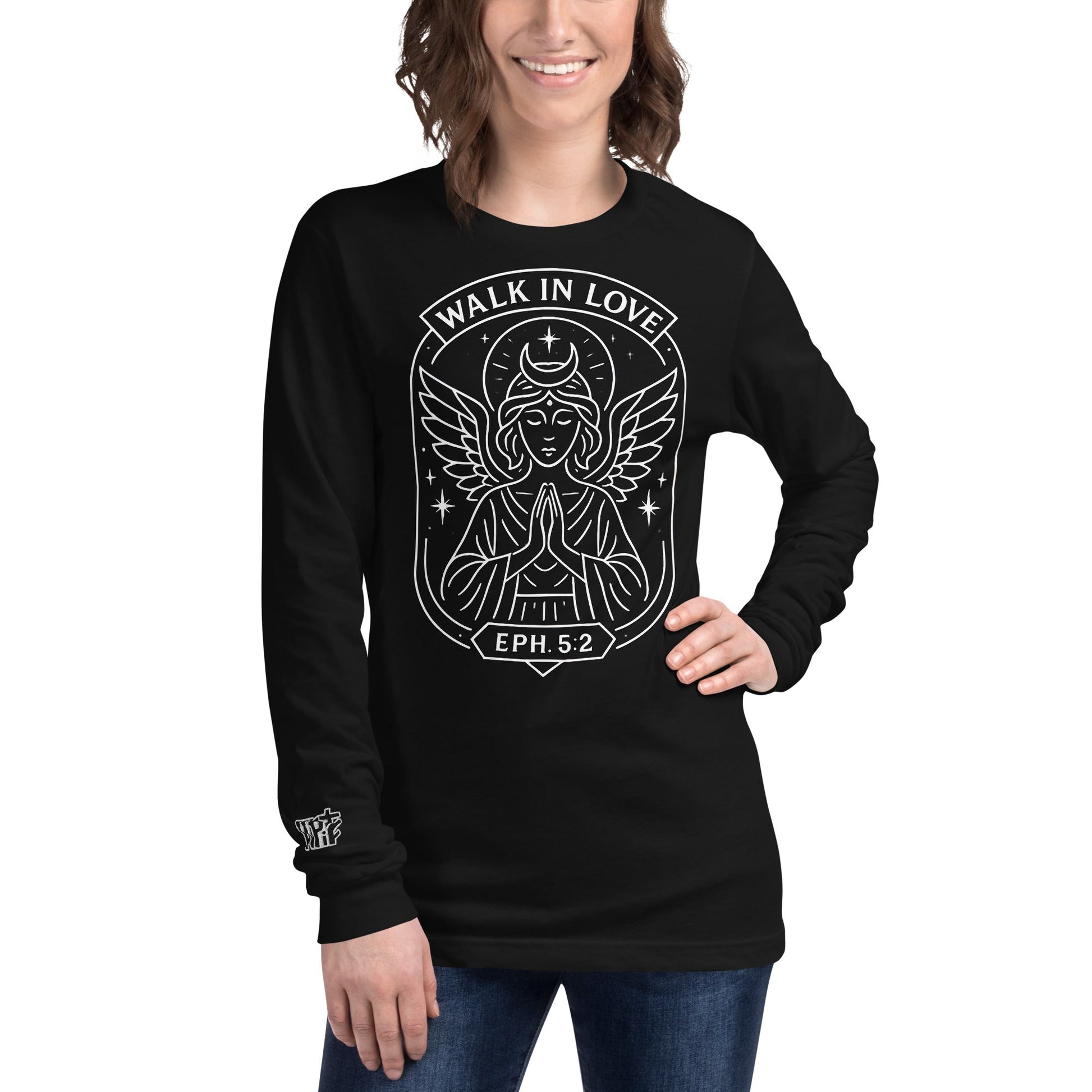 Ephesians 5:2 Unisex White Christian Long Sleeve Walk in Love Apparel - WPiF