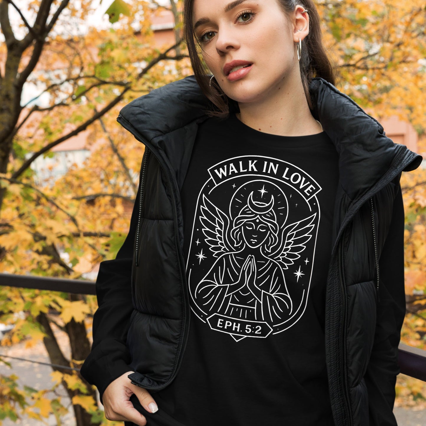 Ephesians 5:2 Unisex White Christian Long Sleeve Walk in Love Apparel - WPiF