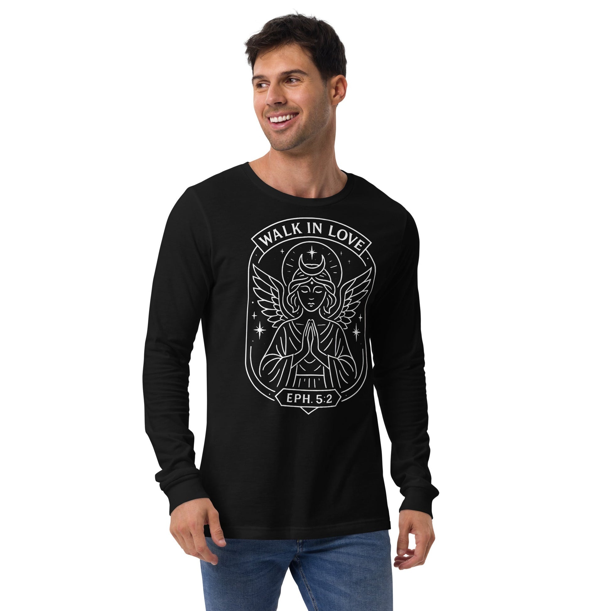 Ephesians 5:2 Unisex White Christian Long Sleeve Walk in Love Apparel - WPiF