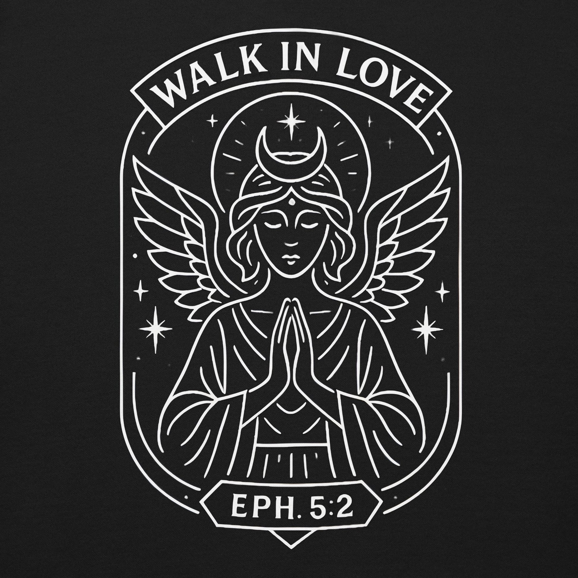 Ephesians 5:2 Unisex White Christian Sweater Walk in Love Faith Design - WPiF