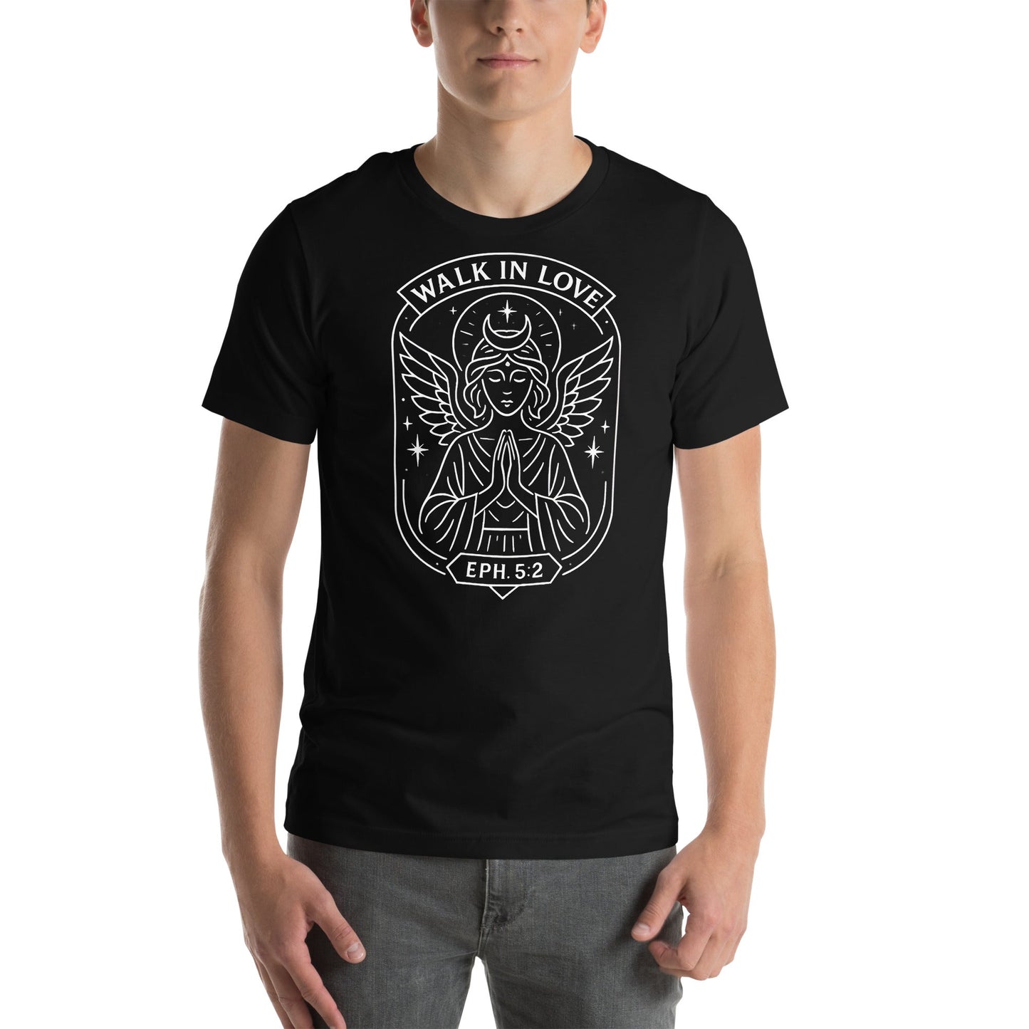 Ephesians 5:2 Unisex White Christian T-Shirt Walk in Love Scripture Design - WPiF