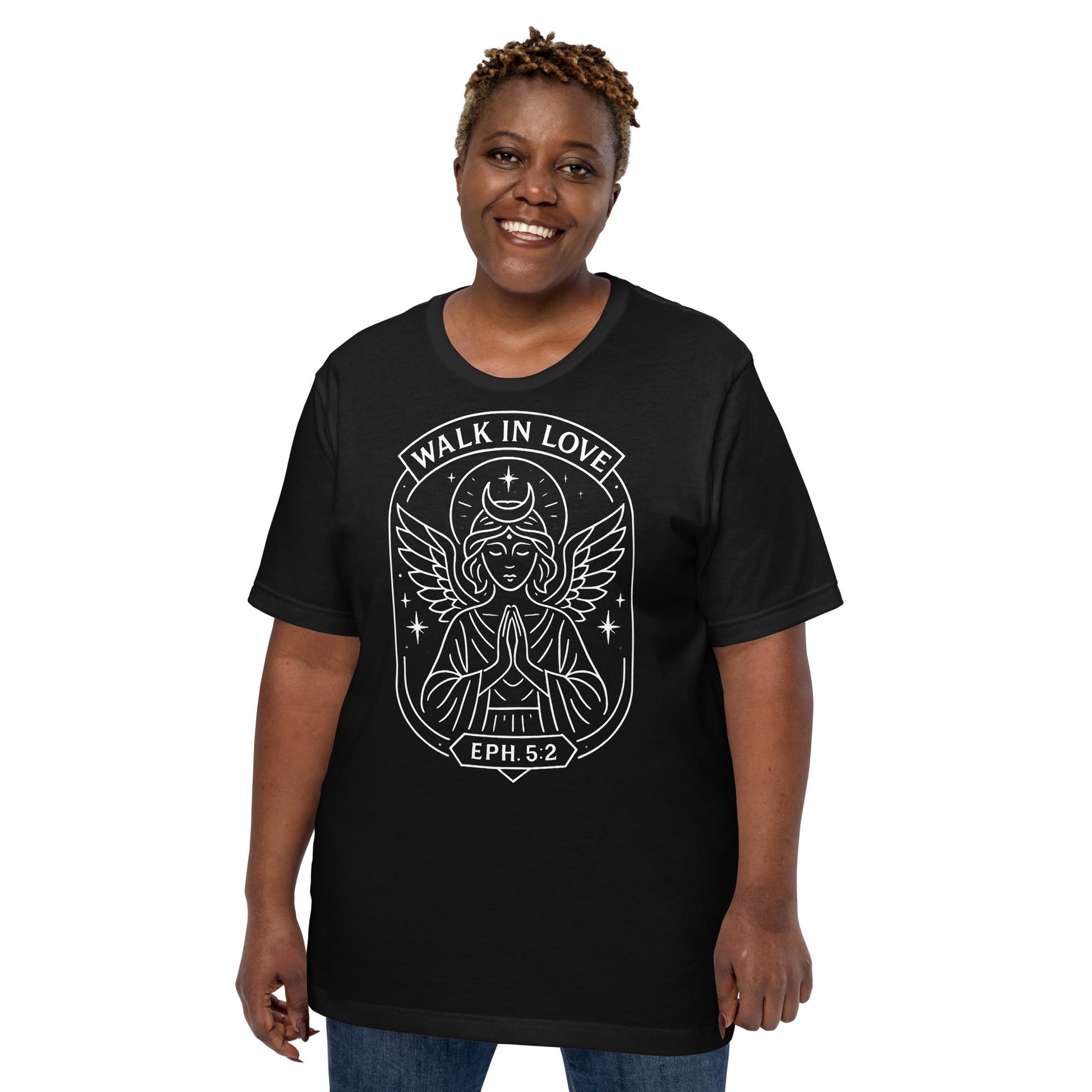 Ephesians 5:2 Unisex White Christian T-Shirt Walk in Love Scripture Design - WPiF
