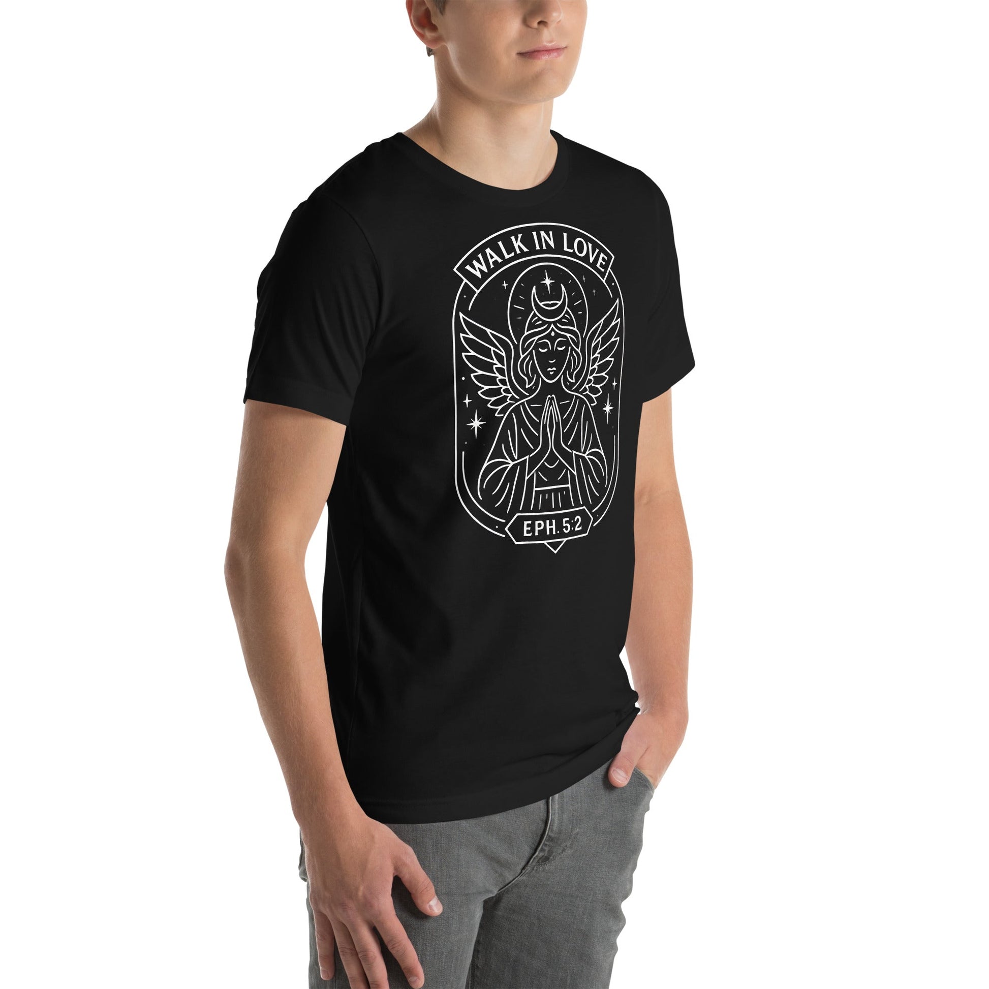 Ephesians 5:2 Unisex White Christian T-Shirt Walk in Love Scripture Design - WPiF