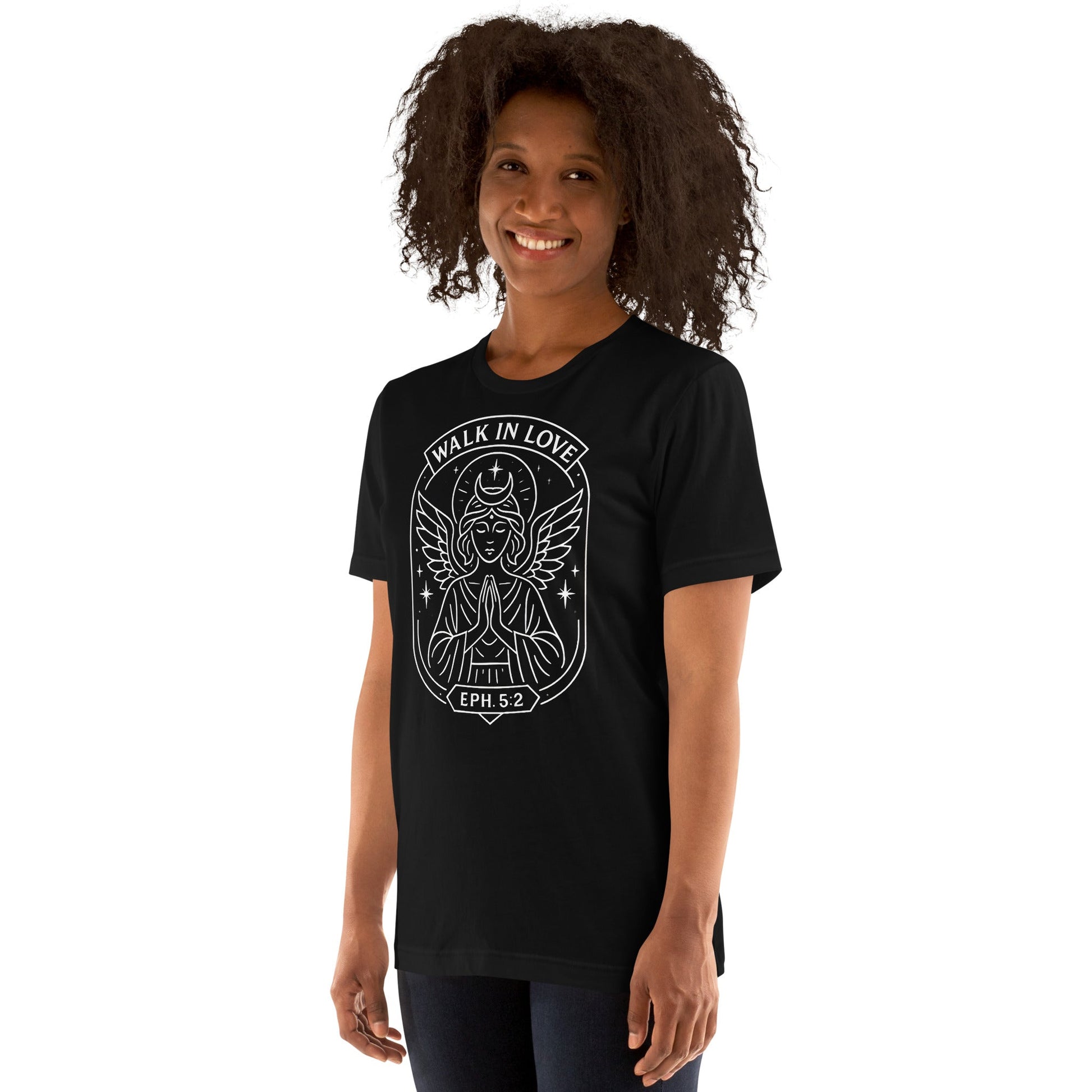 Ephesians 5:2 Unisex White Christian T-Shirt Walk in Love Scripture Design - WPiF