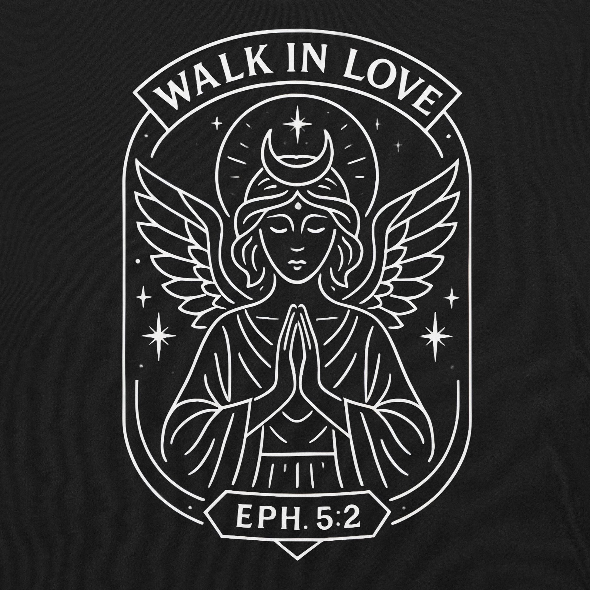 Ephesians 5:2 Unisex White Christian T-Shirt Walk in Love Scripture Design - WPiF