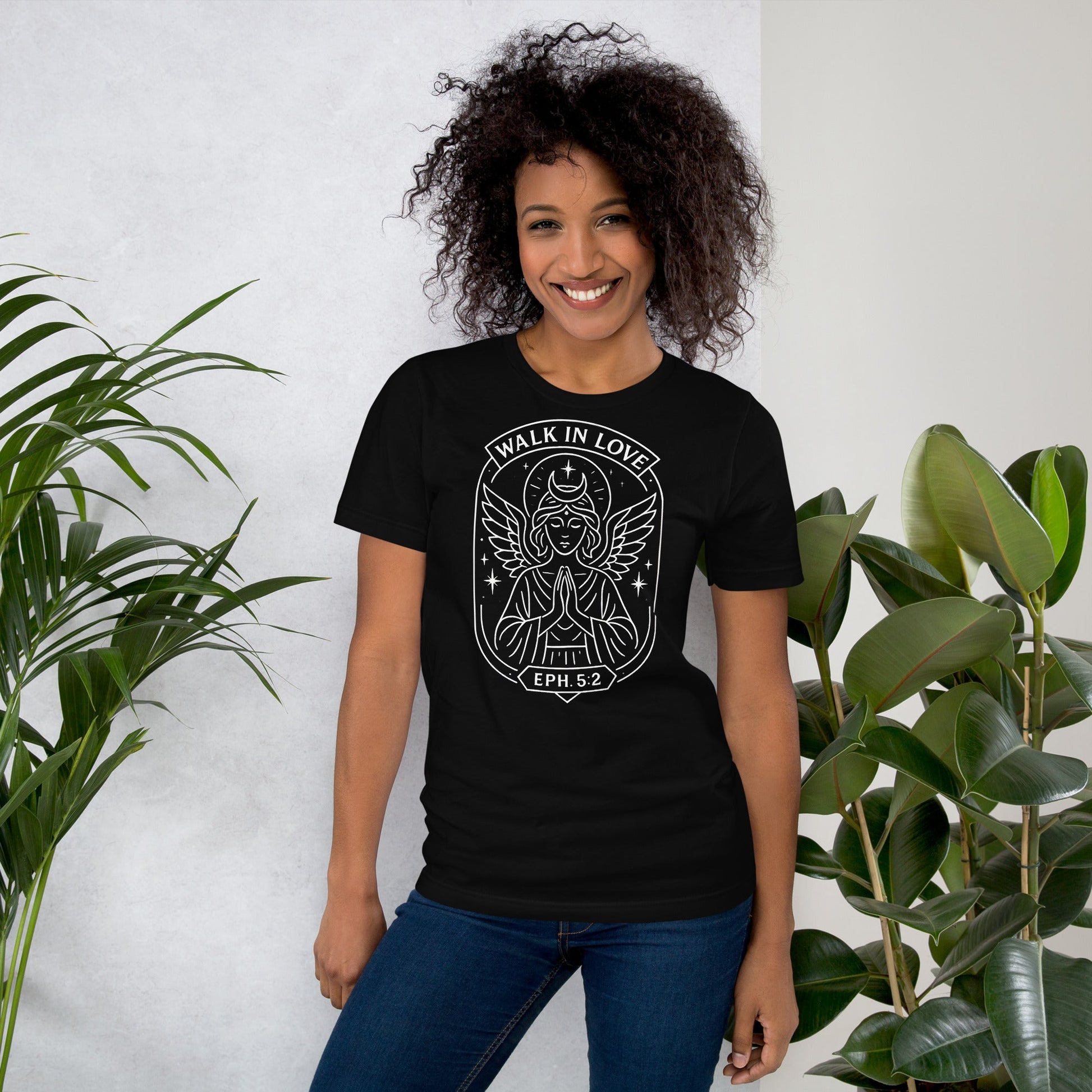 Ephesians 5:2 Unisex White Christian T-Shirt Walk in Love Scripture Design - WPiF