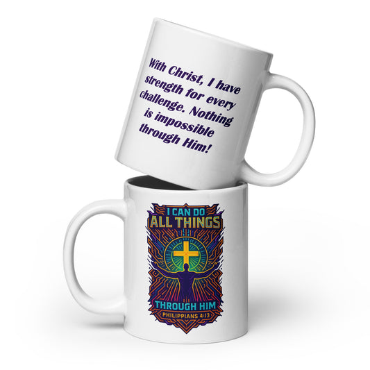 Faith Strength Mug – Philippians 4:13 Inspired Design - WPiF