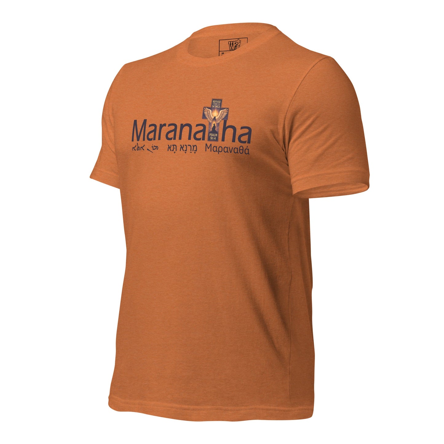 Maranatha Cross Faith - Based T-Shirt Refuge Under His Wings Design - WPiF