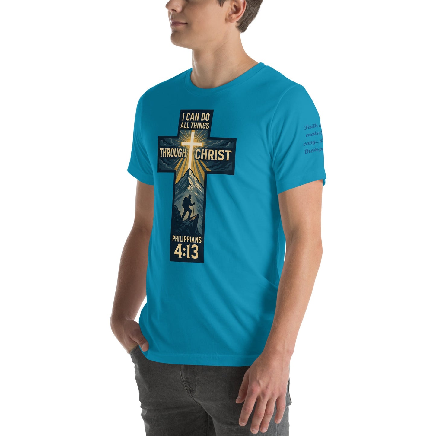 Philippians 4:13 Unisex Black Christian T-Shirt I Can Do All Things - WPiF
