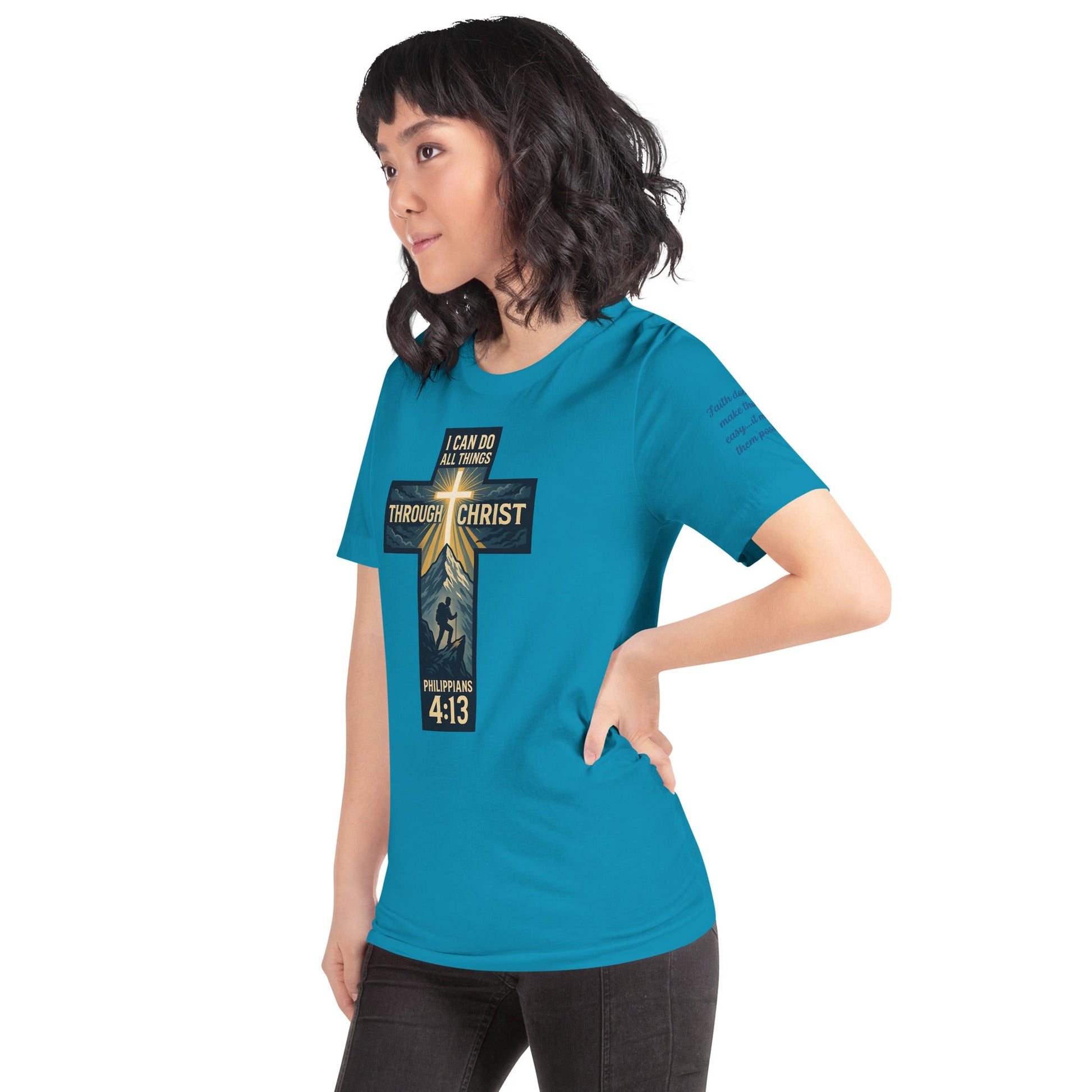 Philippians 4:13 Unisex Black Christian T-Shirt I Can Do All Things - WPiF