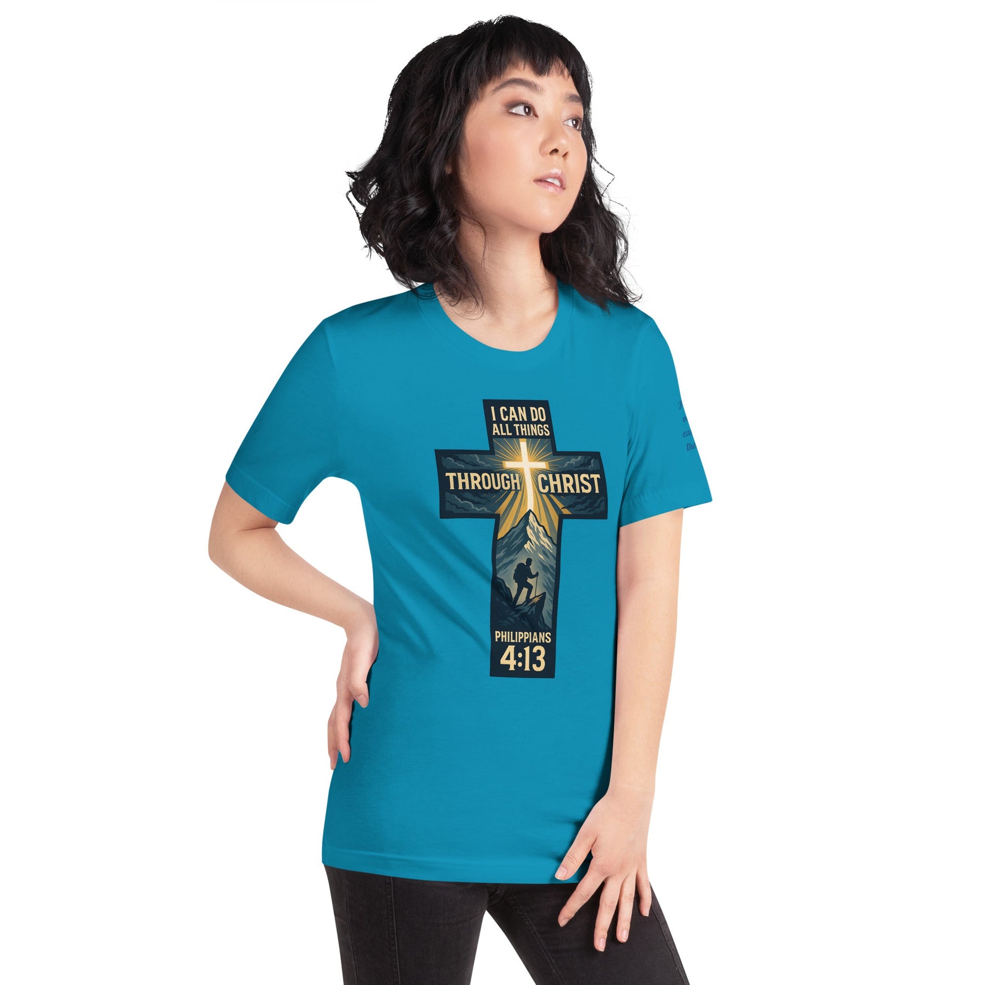 Philippians 4:13 Unisex Black Christian T-Shirt I Can Do All Things - WPiF