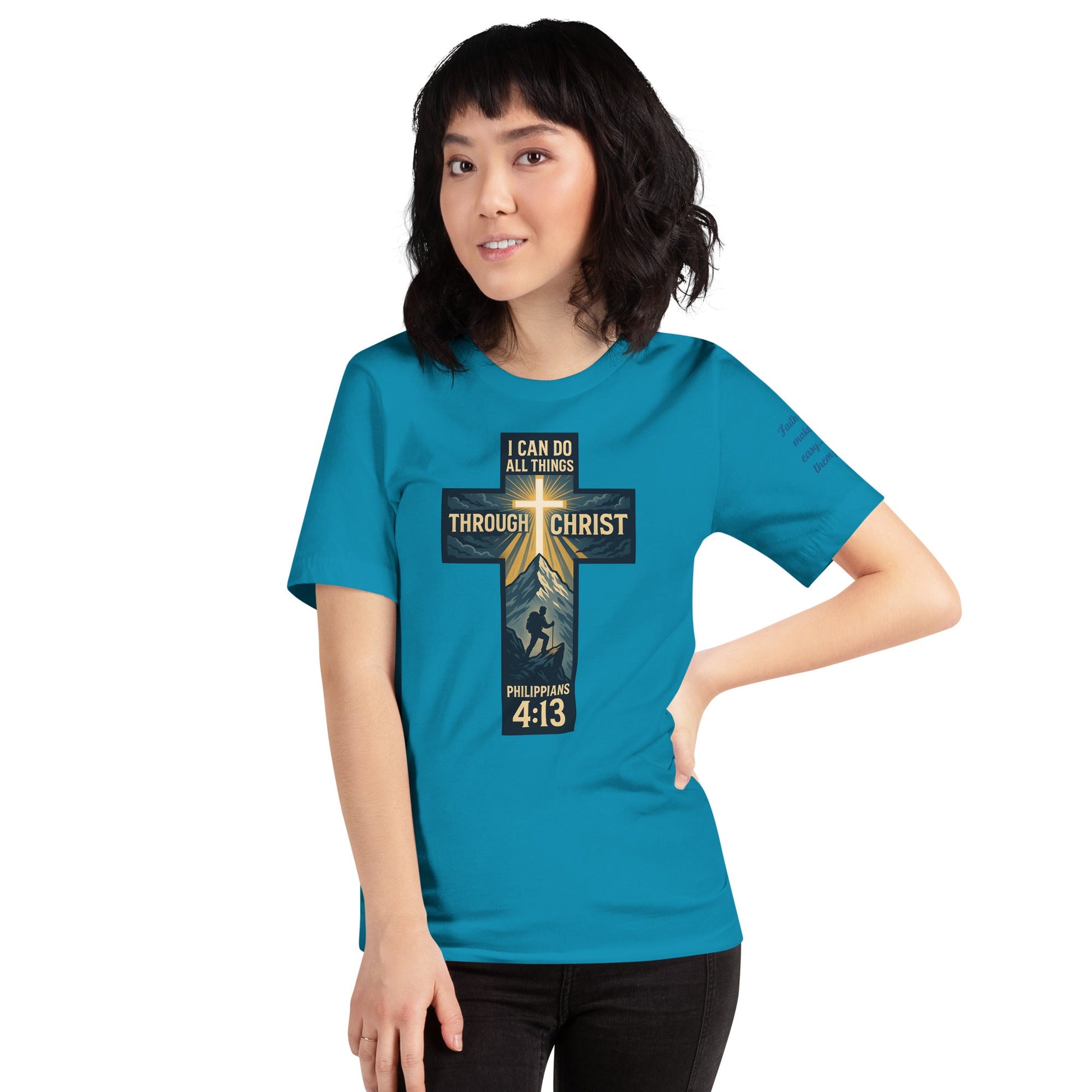 Philippians 4:13 Unisex Black Christian T-Shirt I Can Do All Things - WPiF