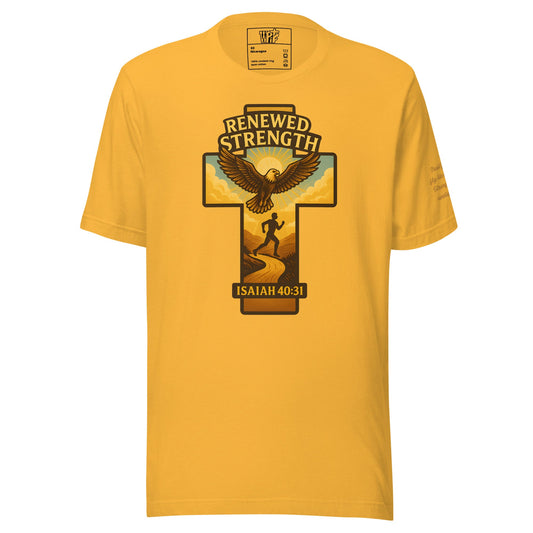 Renewed Strength Unisex Black Christian T-Shirt Bold Faith Apparel - WPiF