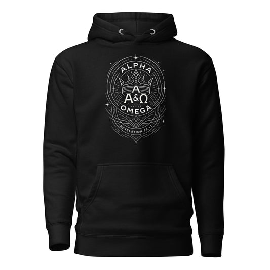 Revelation 22:13 Unisex Black Christian Hoodie Unique Faith Design - WPiF