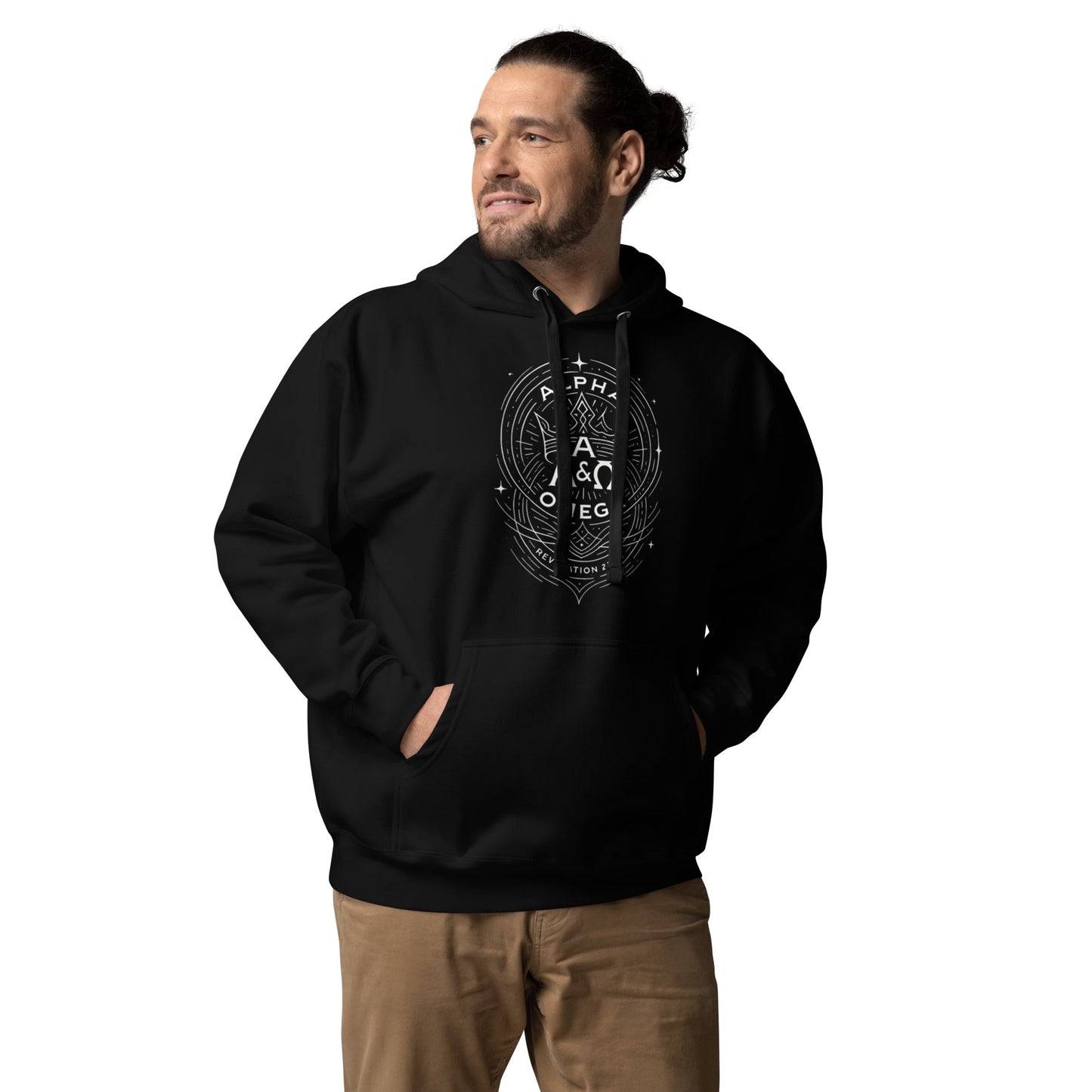 Revelation 22:13 Unisex Black Christian Hoodie Unique Faith Design - WPiF
