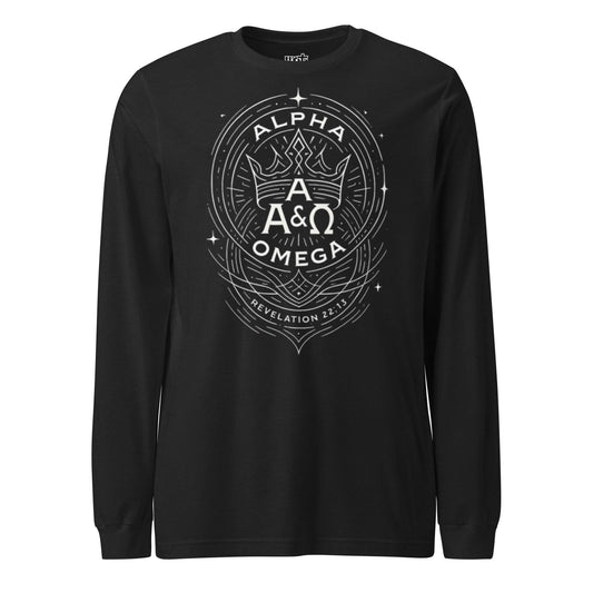 Revelation 22:13 Unisex Black Christian Long Sleeve Unique Faith Design - WPiF