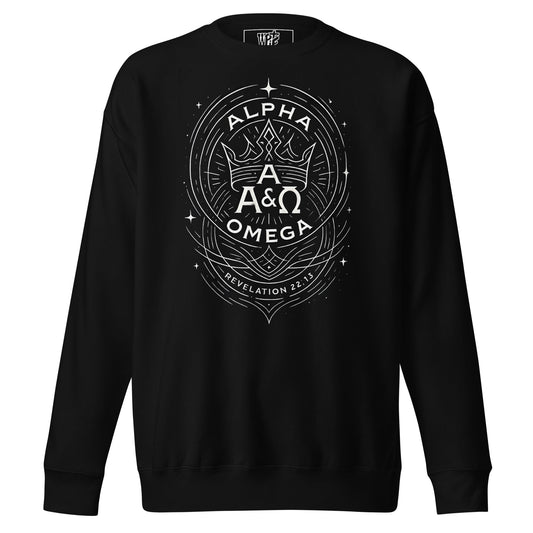 Revelation 22:13 Unisex Black Christian Sweater Unique Faith Design - WPiF