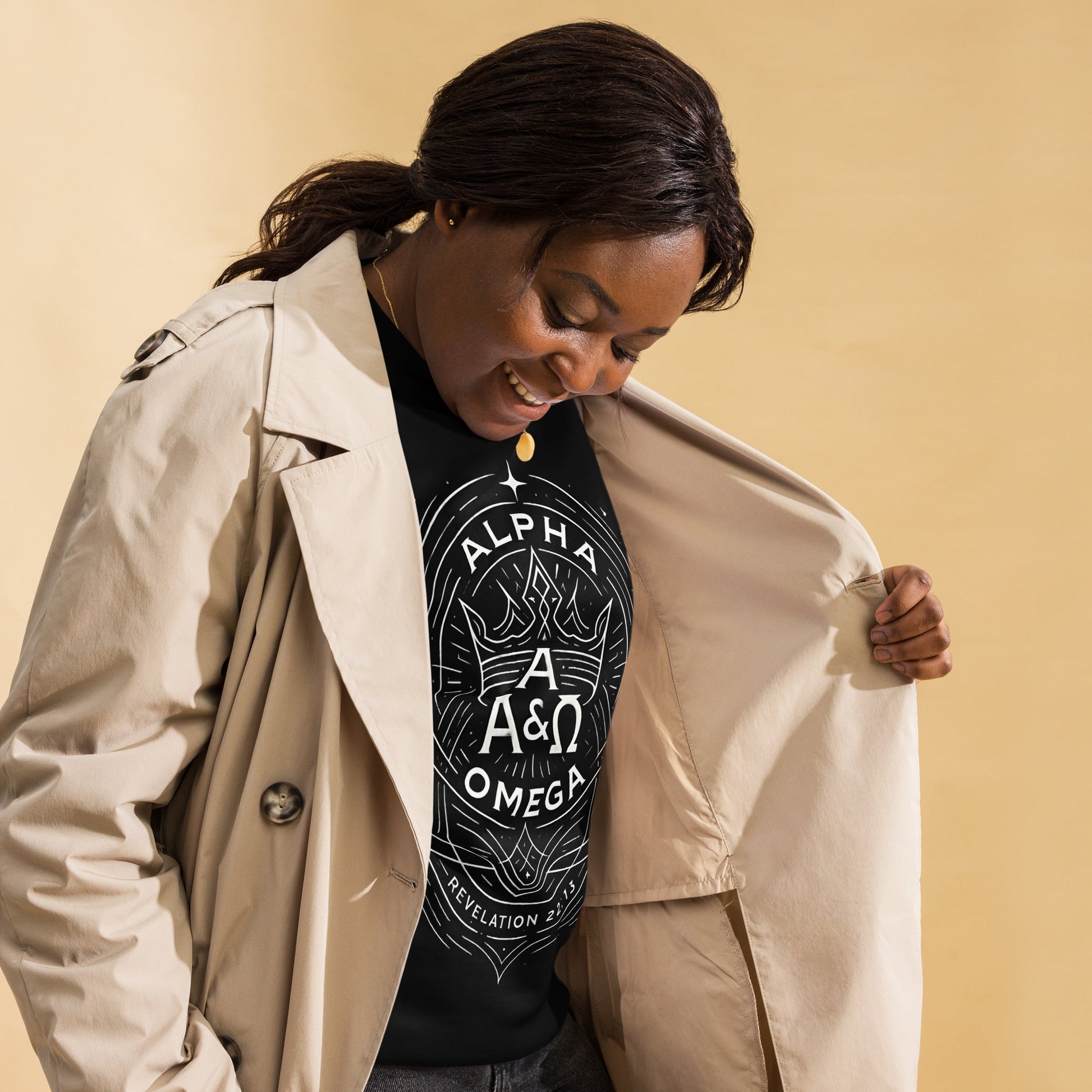 Revelation 22:13 Unisex Black Christian Sweater Unique Faith Design - WPiF