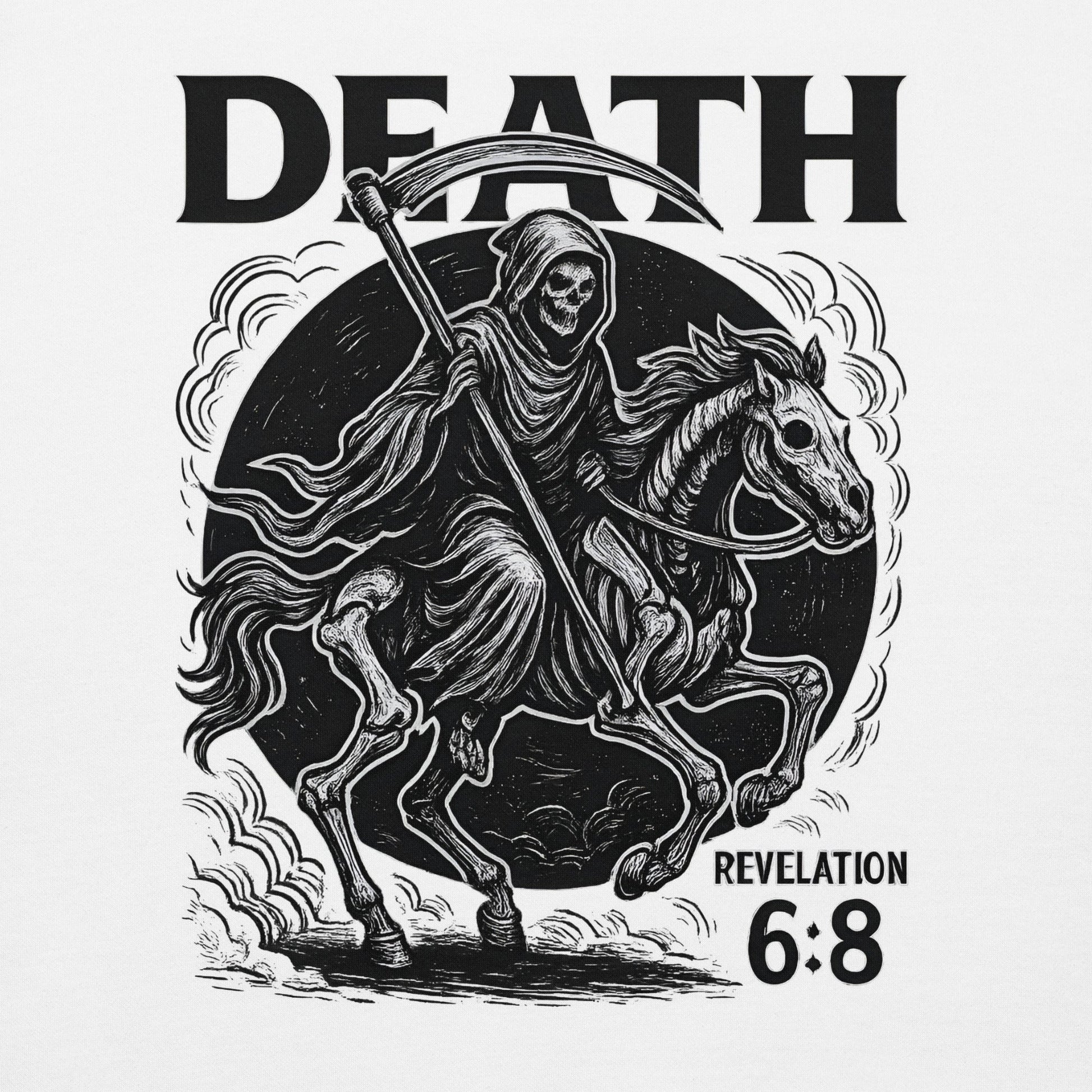 Revelation 6:8 Unisex Black Christian Hoodie Pale Horse Death Rider - WPiF
