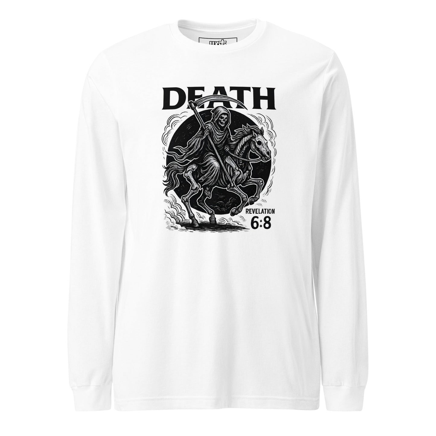 Revelation 6:8 Unisex Black Christian Long Sleeve Pale Horse Rider - WPiF