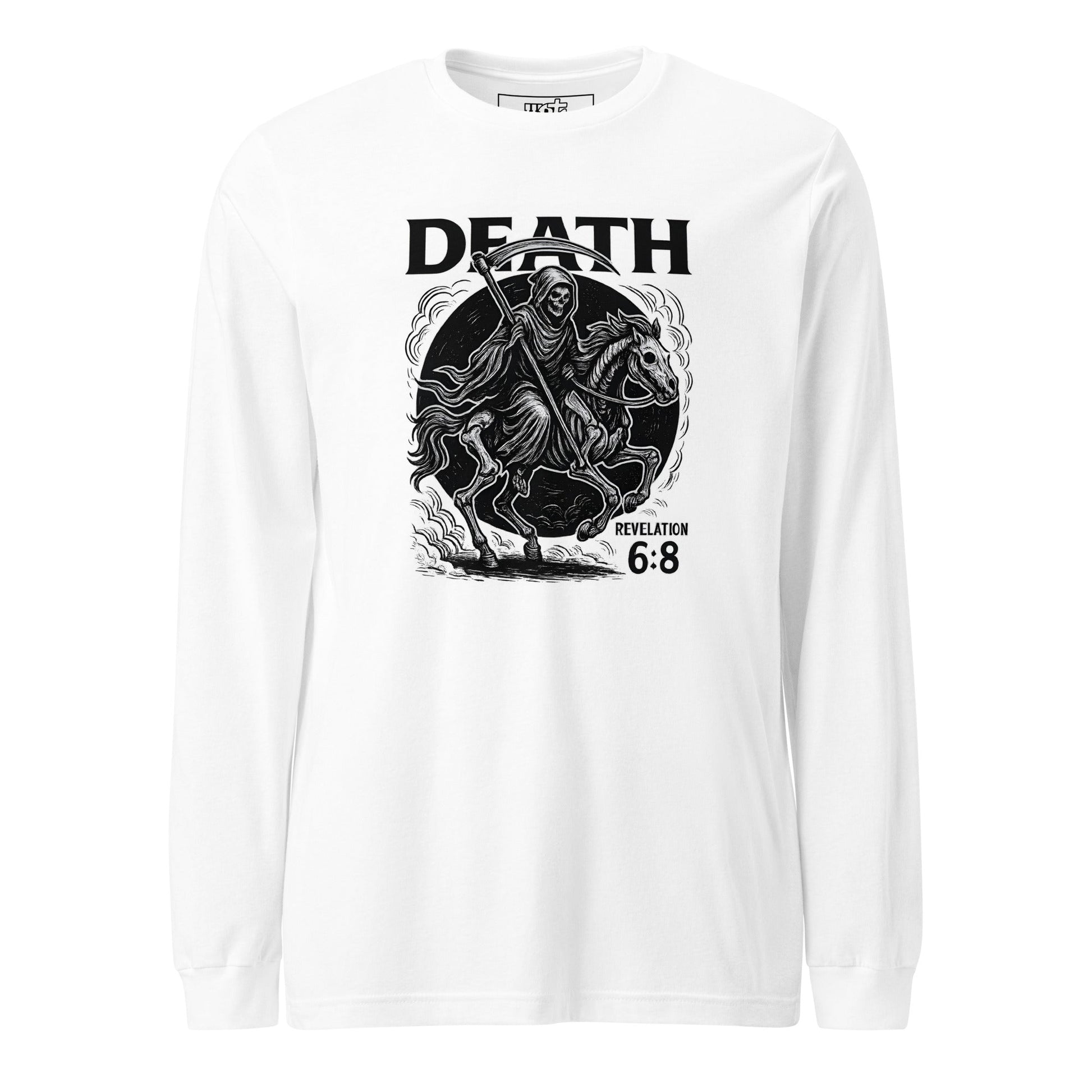 Revelation 6:8 Unisex Black Christian Long Sleeve Pale Horse Rider - WPiF