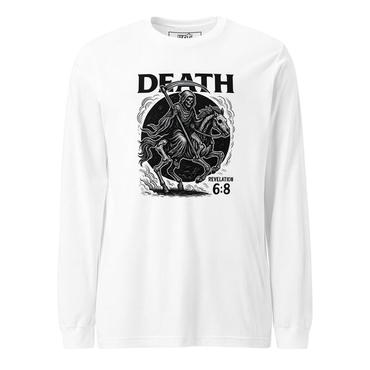 Revelation 6:8 Unisex Black Christian Long Sleeve Pale Horse Rider - WPiF