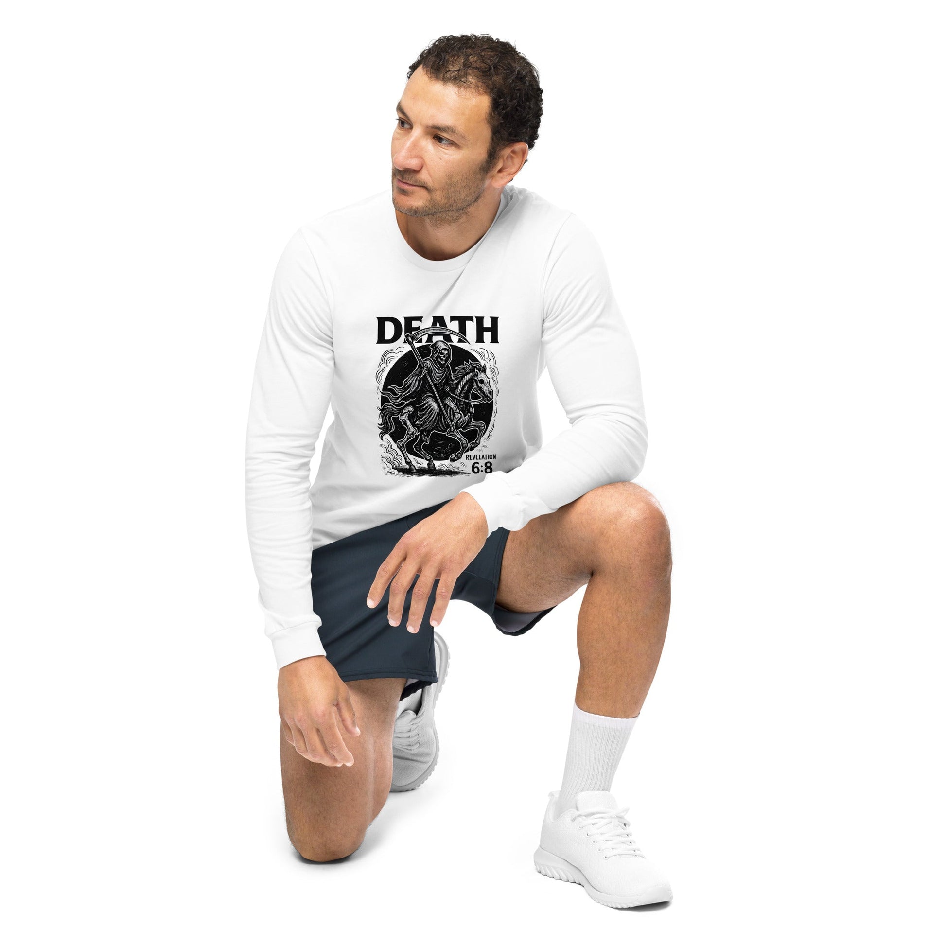 Revelation 6:8 Unisex Black Christian Long Sleeve Pale Horse Rider - WPiF