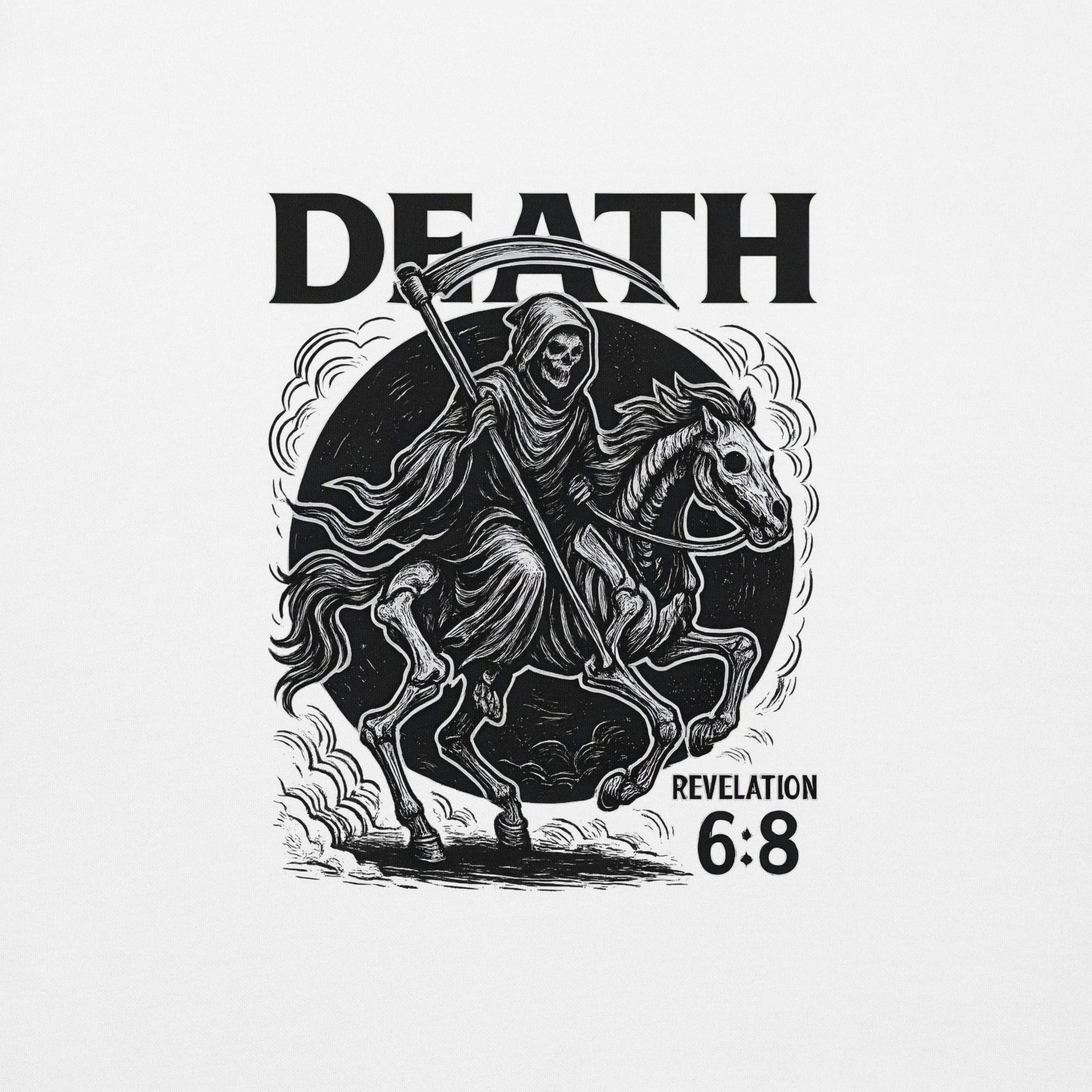 Revelation 6:8 Unisex Black Christian Sweater Pale Horse Death Rider - WPiF