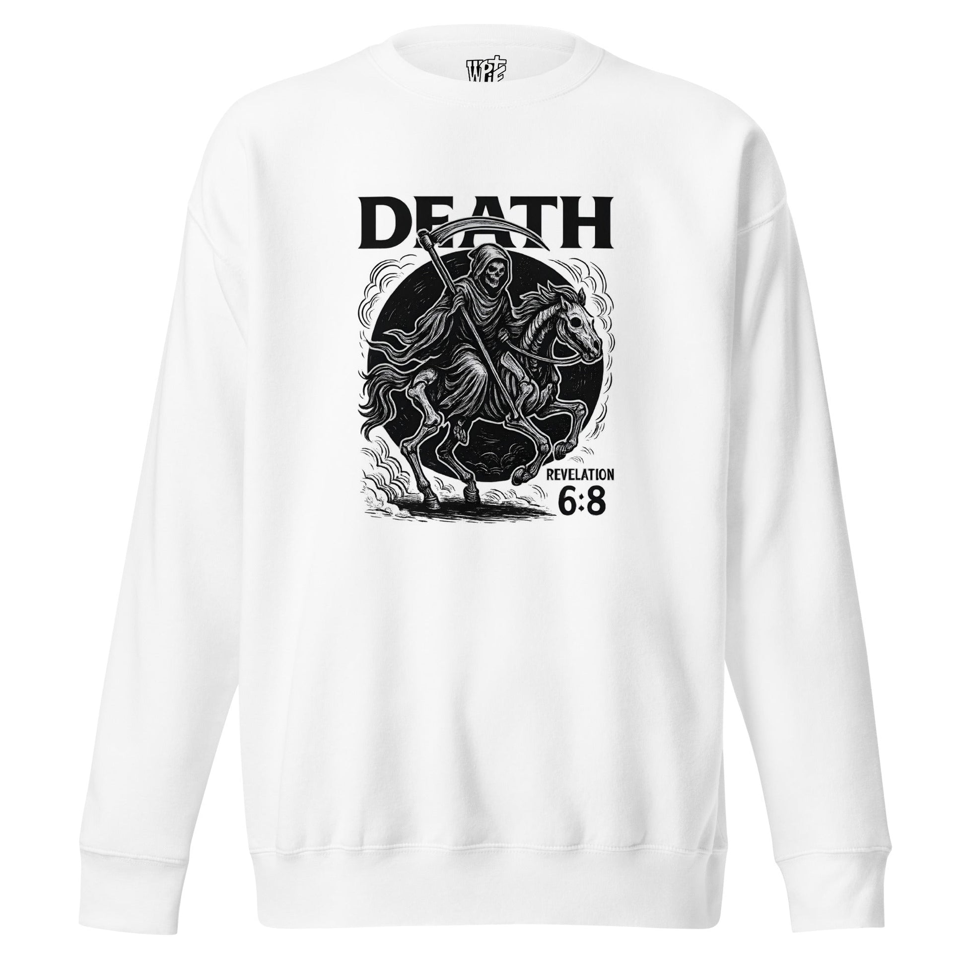 Revelation 6:8 Unisex Black Christian Sweater Pale Horse Death Rider - WPiF