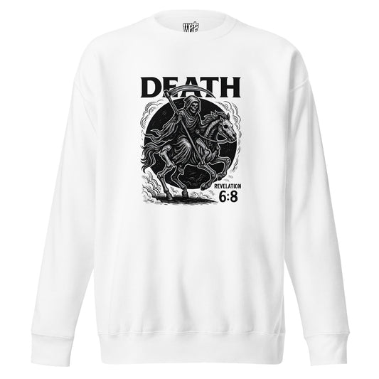 Revelation 6:8 Unisex Black Christian Sweater Pale Horse Death Rider - WPiF