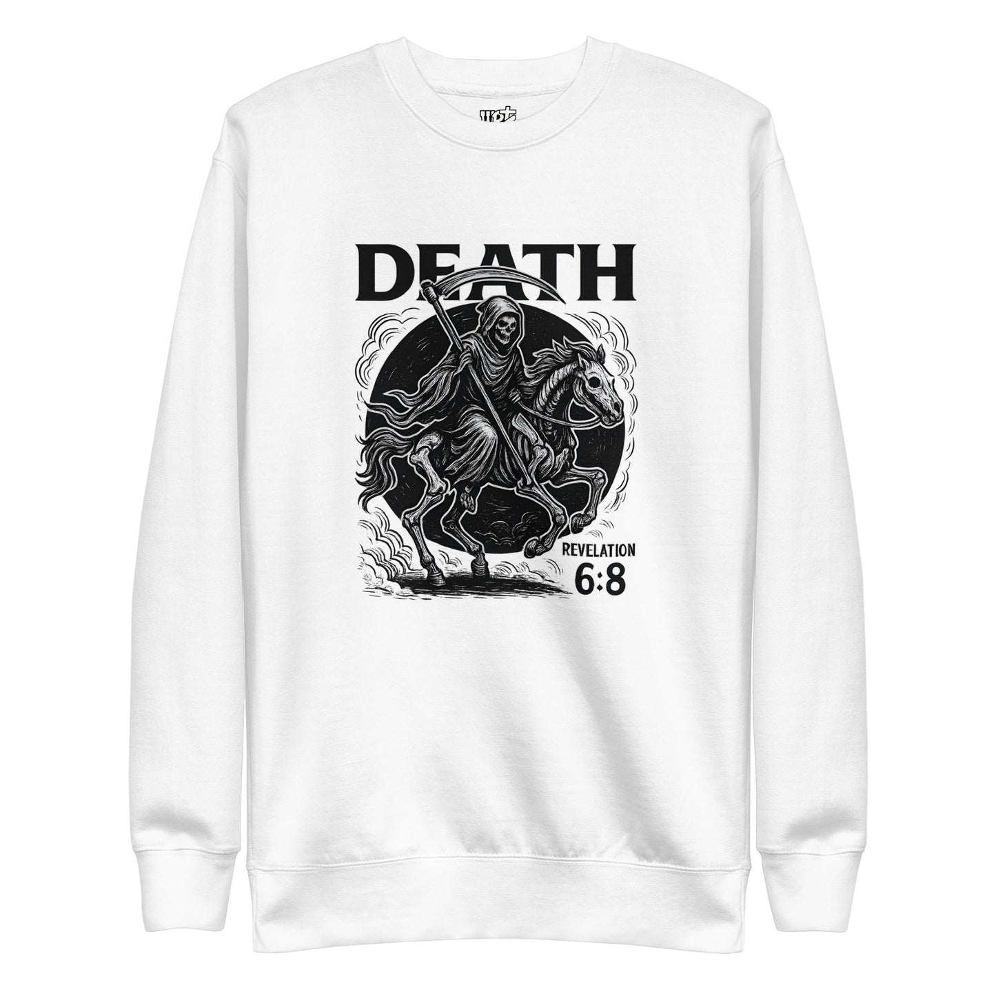 Revelation 6:8 Unisex Black Christian Sweater Pale Horse Death Rider - WPiF