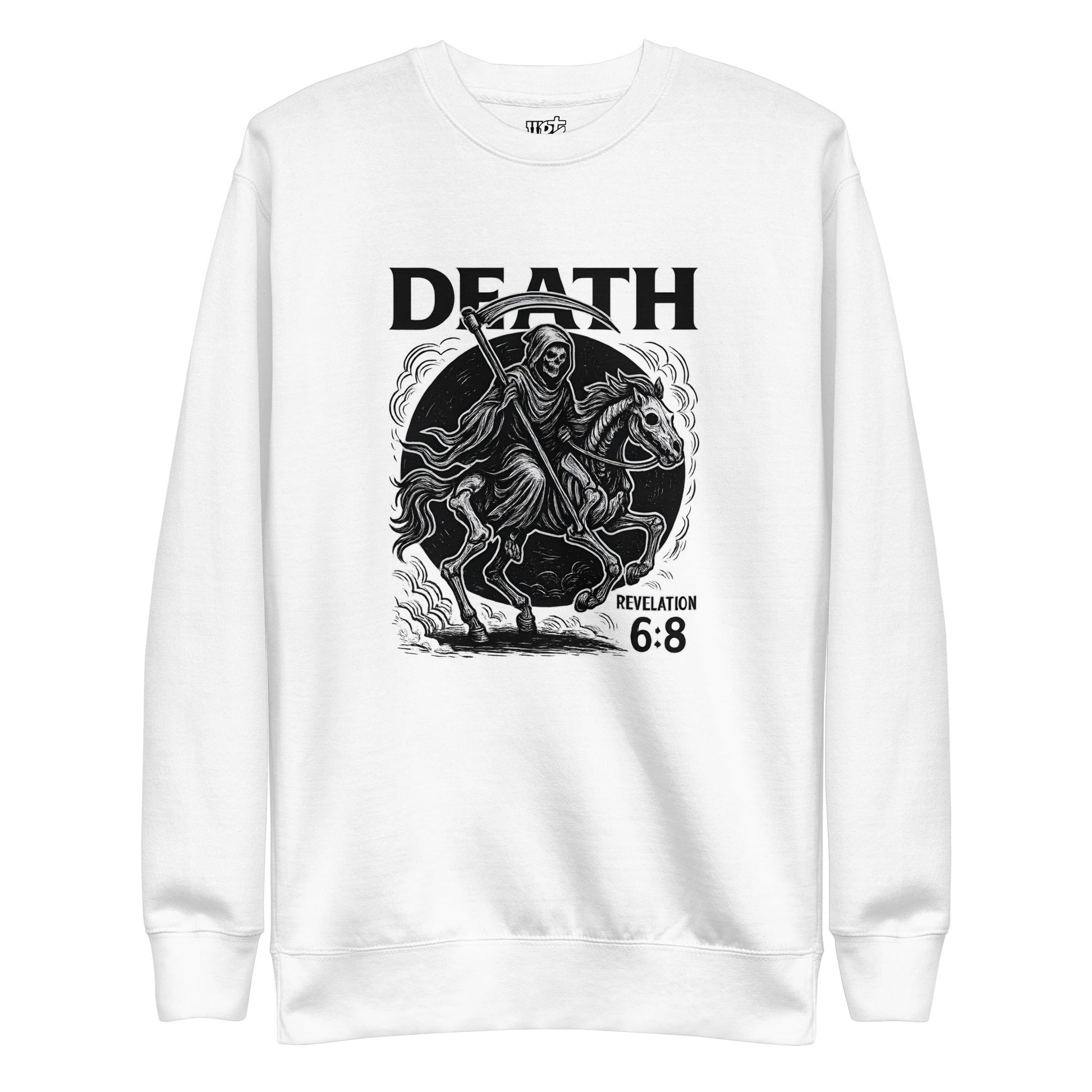 Revelation 6:8 Unisex Black Christian Sweater Pale Horse Death Rider - WPiF