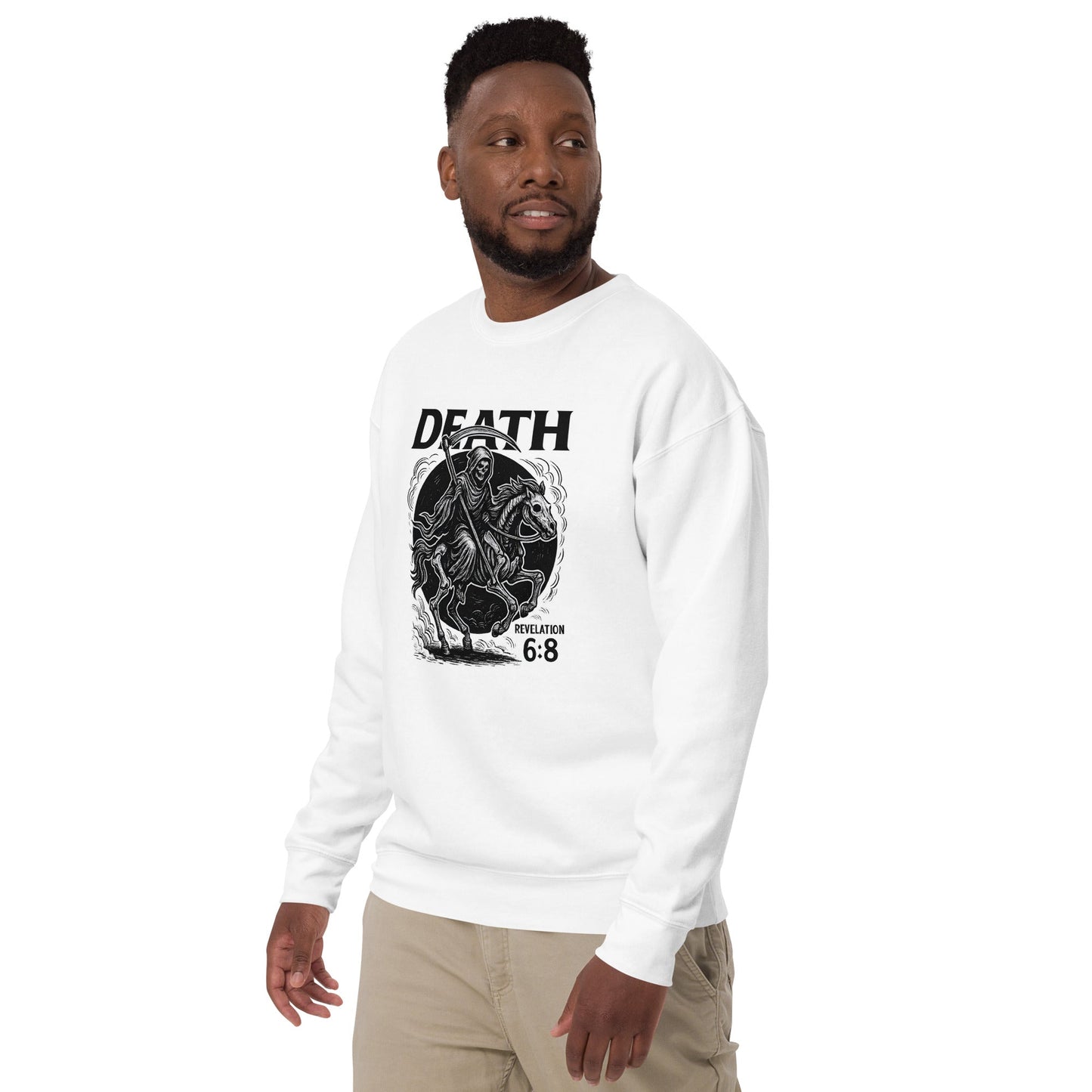 Revelation 6:8 Unisex Black Christian Sweater Pale Horse Death Rider - WPiF