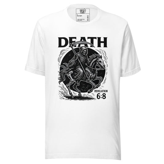 Revelation 6:8 Unisex Black Christian T-Shirt Pale Horse Death Rider - WPiF