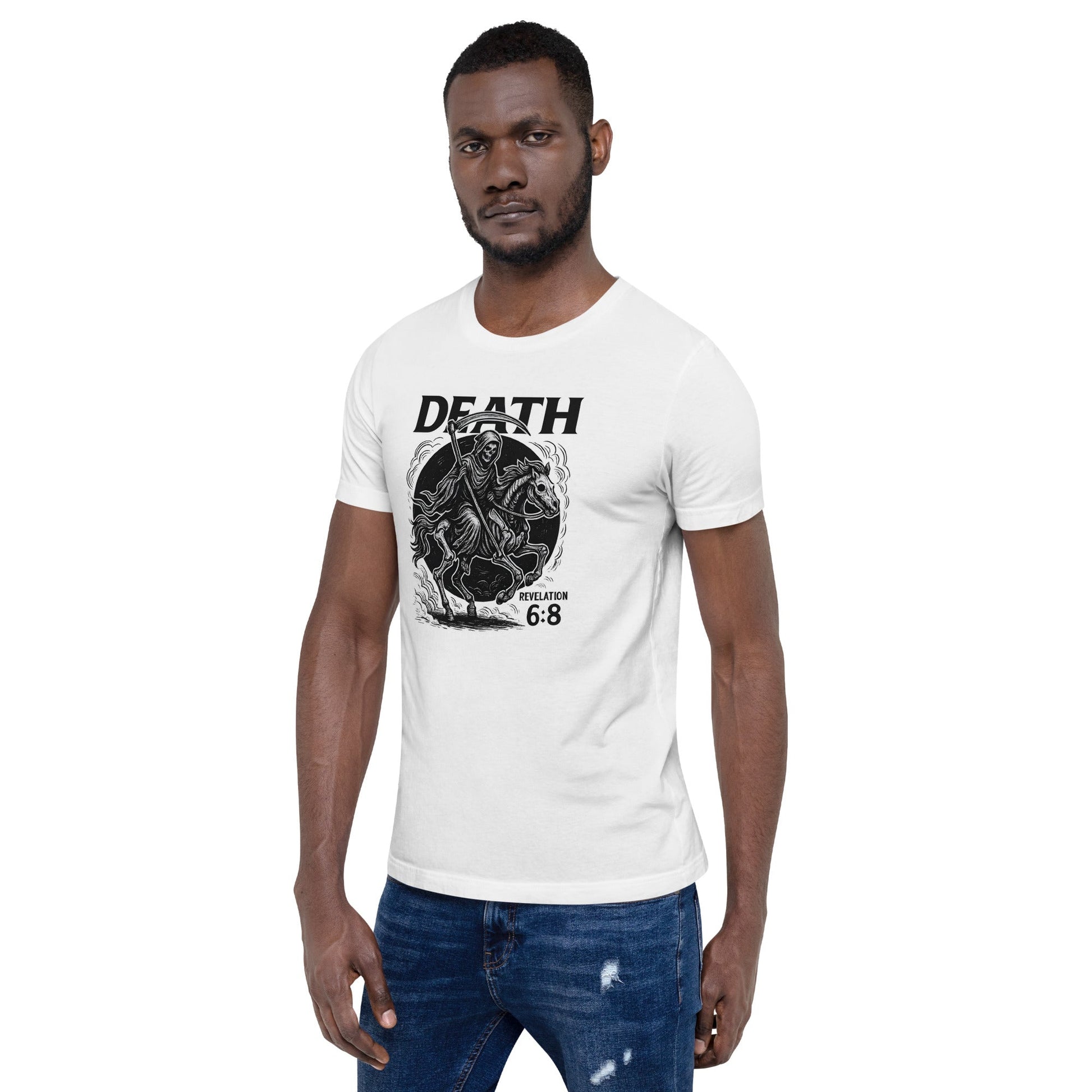 Revelation 6:8 Unisex Black Christian T-Shirt Pale Horse Death Rider - WPiF