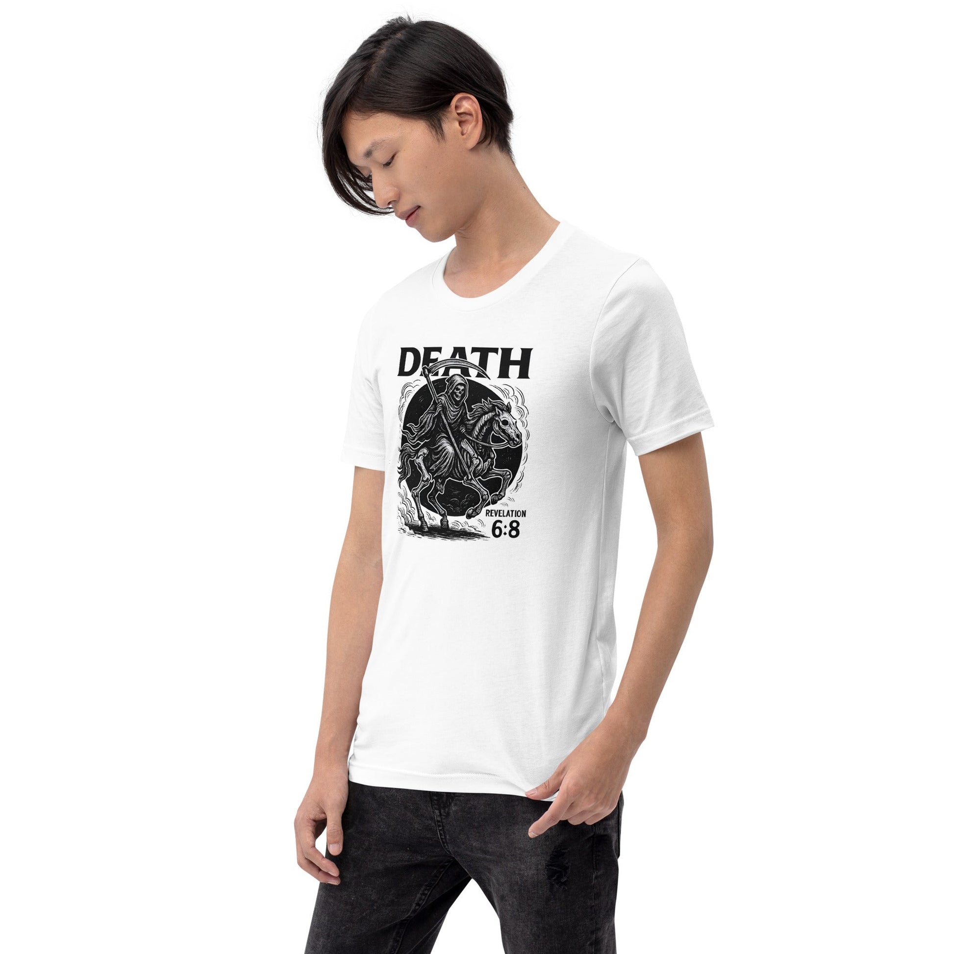 Revelation 6:8 Unisex Black Christian T-Shirt Pale Horse Death Rider - WPiF