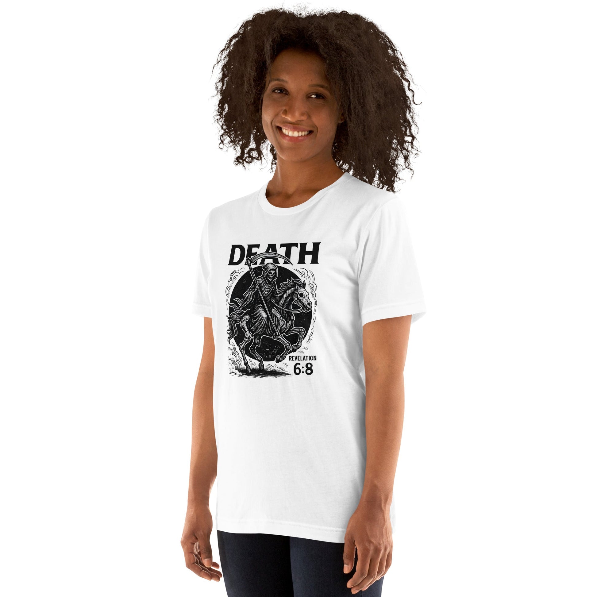 Revelation 6:8 Unisex Black Christian T-Shirt Pale Horse Death Rider - WPiF