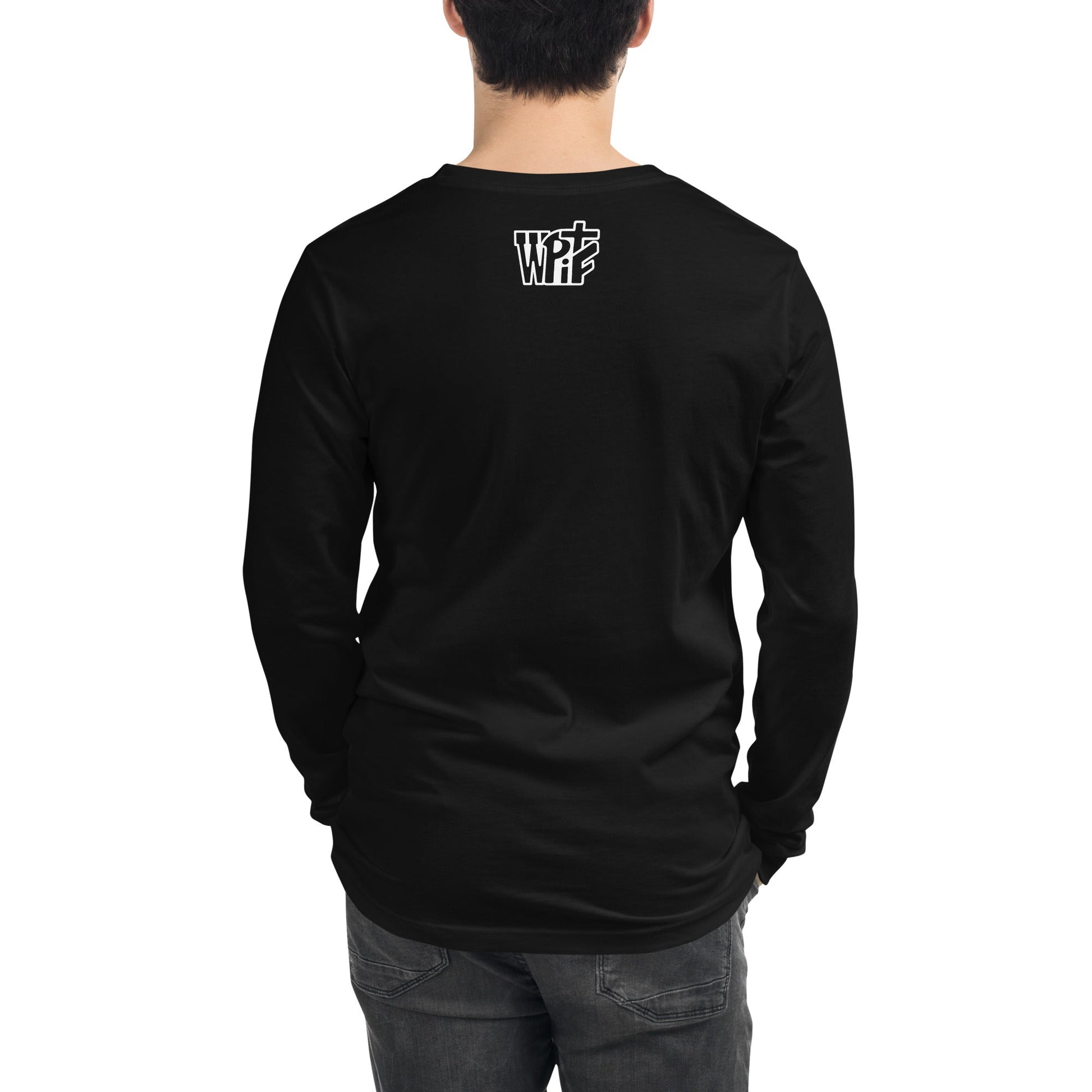 Romans 8:37 Unisex Black Christian Long Sleeve Conquerors - WPiF