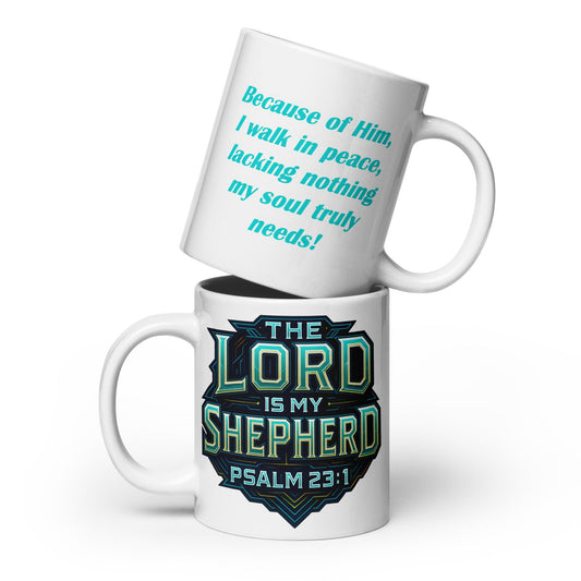 The Lord Is My Shepherd Mug – Psalm 23:1 Faith Design - WPiF